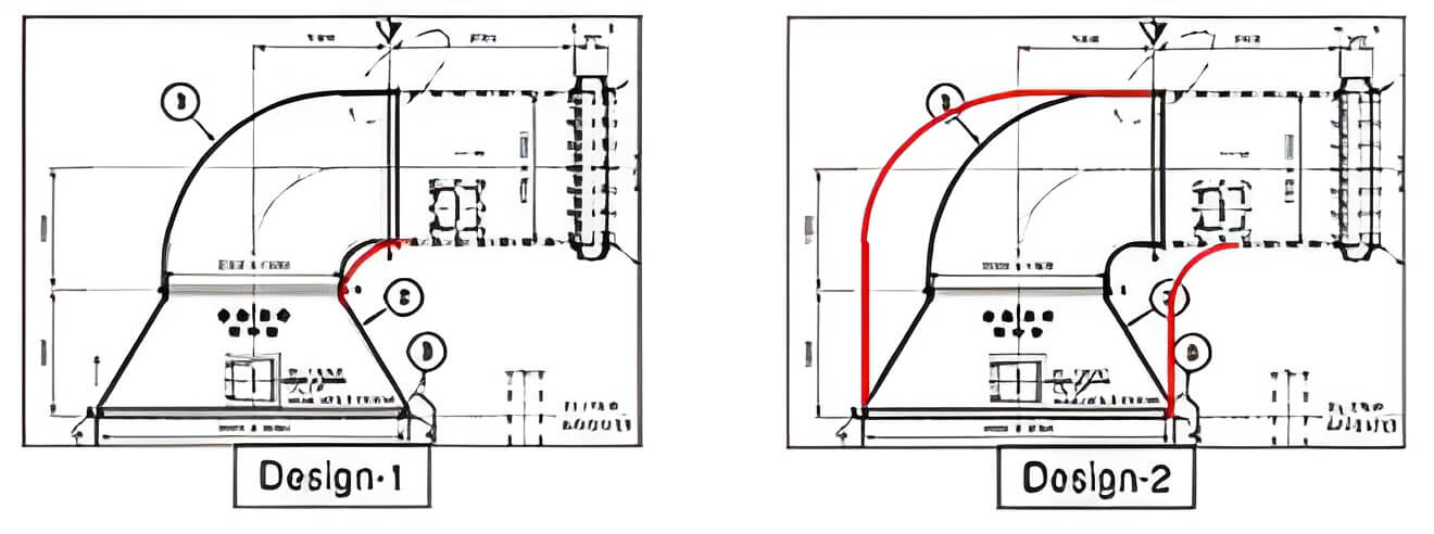 optimizing the design to reduce the pressure drop Graphical View
